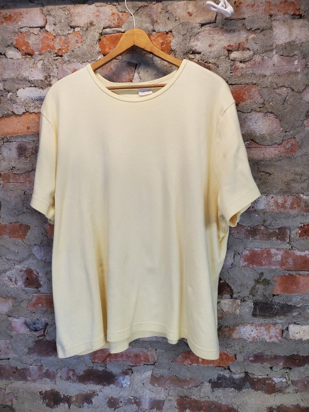 Cherokee Womens Plus Size T Shirt Yellow Short Sleeve Crew Neck Basic Solid